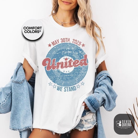 Vintage Independence Day Comfort Colors® Shirt, Patriotic Graphic Tee, Taylor Inspired Shirt_ United We Stand, Gift for Music Lovers