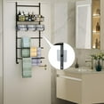 thumbnail image 6 of x-Cosrack Over The Door Towel Rack Adjustable Towel Holder with Hook, 5-Tier Bathroom Towel Holder Wall Mounted, Black, 6 of 10