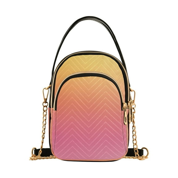 Vzayyk Crossbody Handbag With Detachable Chain Strap Multi-Zipper Pockets Minimalist