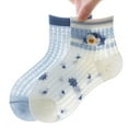 thumbnail image 5 of Ketyyh-chn99 Girls Socks Crew Length Children Girls Mesh Socks Breathable Soft Comfortable Cute Daily Walking Fitting for M,Blue, 5 of 6
