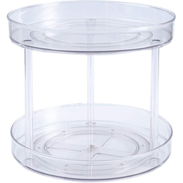 Estante para especias con bandeja giratoria para armario de cocina, almacenamiento para frutas, bocadillos, ensaladas, organizador para armario, despensa, baño, mesa, cosméticos (juego de 1)