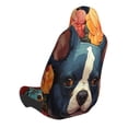 thumbnail image 2 of Wukai Cute Colorful Flower French Bulldog Full Set Car Seat Covers with Soft Padding Universal Auto Front Seats Protector and Cushion Mat, 2 of 5