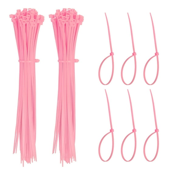 Zip Ties Plastic Cable Ties, Self-Locking Wire Zip Tie 8 Inch - (1000 Pack, Pink)