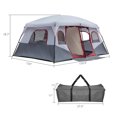 thumbnail image 3 of Tcbosik 10 Person Camping Cabin Tent, 2 Room Family Tent, Waterproof Huge Tent with Storage Pockets for Outdoor, Picnic, Camping, Gathering, Red & White, 3 of 7