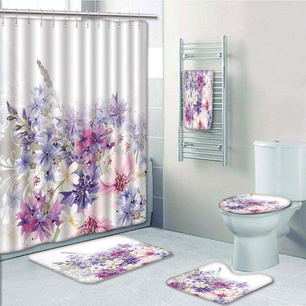 Solid Lavender Violet Purple Bathroom Decor Toilet Seat & Tank Lid Cover Set 