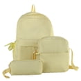 thumbnail image 3 of Zecgelong Striped Backpack 3 Piece Set Large Capacity College Style School Daypack Yellow, 3 of 7