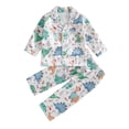 thumbnail image 1 of SUNSIOM Kids Christmas Pajama Sets Tree/Snowflake Print Long Sleeve Button-up Tops Pants Loungewear Set, 1 of 6