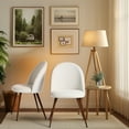 thumbnail image 4 of Homy Casa Dining Chairs Sets of 2, Modern Mid-Century Comfy High Backrest Accent Chair for Home Living Room Kitchen, Beige, 4 of 12