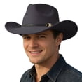 thumbnail image 3 of Kcolen Classic Western Felt Cowboy Cowgirl Hat for Women Men Outdoor Wide Brim Belt Buckle Panama Hat Unisex Rolled up Caps, 3 of 6