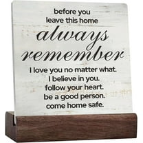 Love Quote Before You Leave This House Always Remember Ceramic Table Sign Rusitc Family Quote Wooden Box Sign Farmhouse Home Living Room Desk Shelf Decor