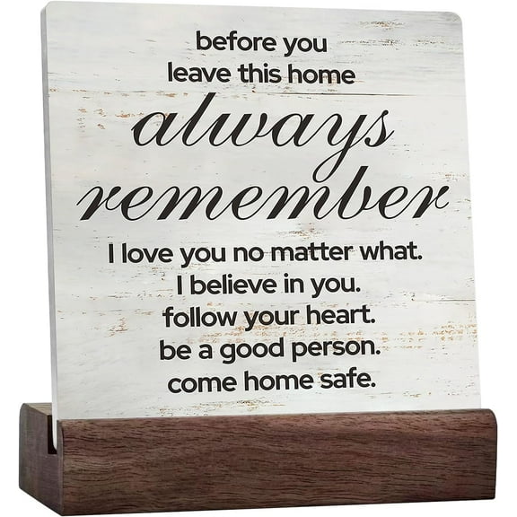 Love Quote Before You Leave This House Always Remember Ceramic Table Sign Rusitc Family Quote Wooden Box Sign Farmhouse Home Living Room Desk Shelf Decor