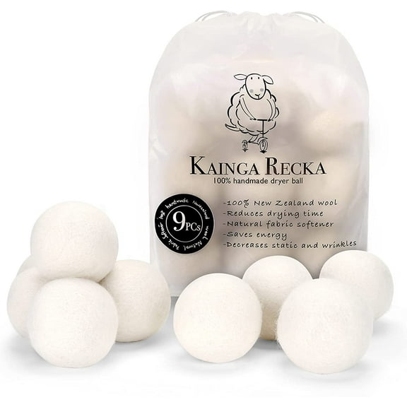 Wool Dryer Balls, 9-Pack Organic Dryer Balls, 100% New Zealand Dryer Balls