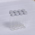 thumbnail image 3 of Clear Borosilicate Glass Bottle With Silver Aluminum Cap 25ml Breakable Glass Bottle Prop Gift Jars Crafts 6pcs-22x100x13mm, 3 of 5