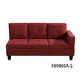 thumbnail image 5 of Hommoo Flannelette 4-Seat L-Shape Sectional Couch Sofa, Living Room Furniture Sets, Red(No Ottoman), 5 of 9