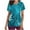 Sky Blue, variant on Kilaqueen Scrubs for Women Floral Print V Neck Short Sleeve Everyday Nursing Shirt Casual Relaxed Fit Uniform Shirts