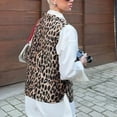 thumbnail image 4 of Xmarks Women's Leopard Print Bow Lace Up Vest Y2k Tie Front Sleeveless Cardigan Waistcoat, 4 of 8