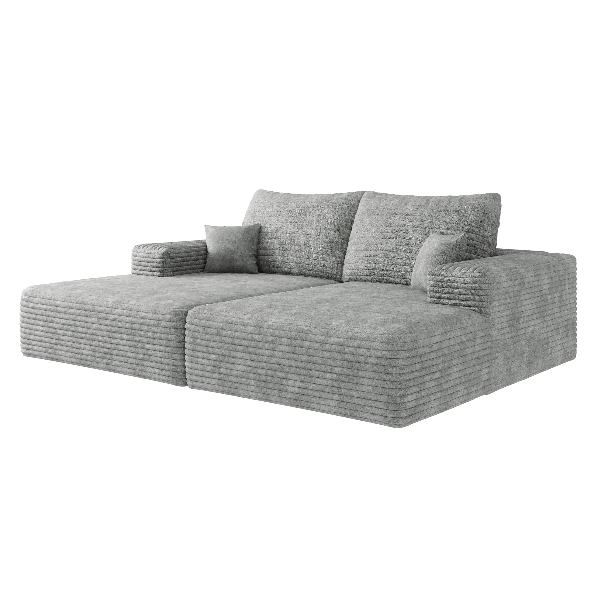 MAYEERTY 74.8" Gray Modern Modular Cloud Sectional No Assembly Medium-Size Comfort Room