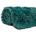 thumbnail image 3 of Chanasya Shaggy Faux Fur Throw Blanket - Teal, 3 of 3