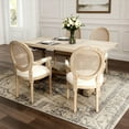 thumbnail image 3 of French Vintage Upholstered Fabric Dining Armchair Set of 2 - Beige, 3 of 9