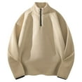 thumbnail image 1 of Ediodpoh Mode Homme Col Mi-Haut Cardigan à Fermeture Éclair Chandail Col Rond Chandail en Molleton Homme Beige TG, 1 of 5