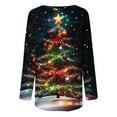 thumbnail image 5 of Christmas Shirts for Women Ugly Christmas Sweater Crew Neck Blouses Long Sleeve Sweatshirts Christmas Tree Print Pullover Sweater Blouses Fall Casual Trendy Sweatshirt Hooded Pullover Tops, 5 of 5