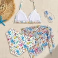 thumbnail image 4 of Staki Rash Guard Swim Set Girl Girls 3 Piece Bikini Set Triangle Top Colorful Print Mid Waist Bottom Cover Up Skirt Cute Swimwear 3-9Y 10-12Y(Blue,7-8 Years), 4 of 4