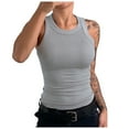 thumbnail image 1 of MIASHUI Women Tank Top Sleeveless Ribbed Basic Shirt Summer Casual Going Out Clothes,Light Gray,L, 1 of 4