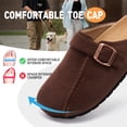 thumbnail image 3 of Ecetana Womens Suede Clogs Comfort Slip-On Mules with Adjustable Buckle Strap Indoor Outdoor Sandals, 3 of 7