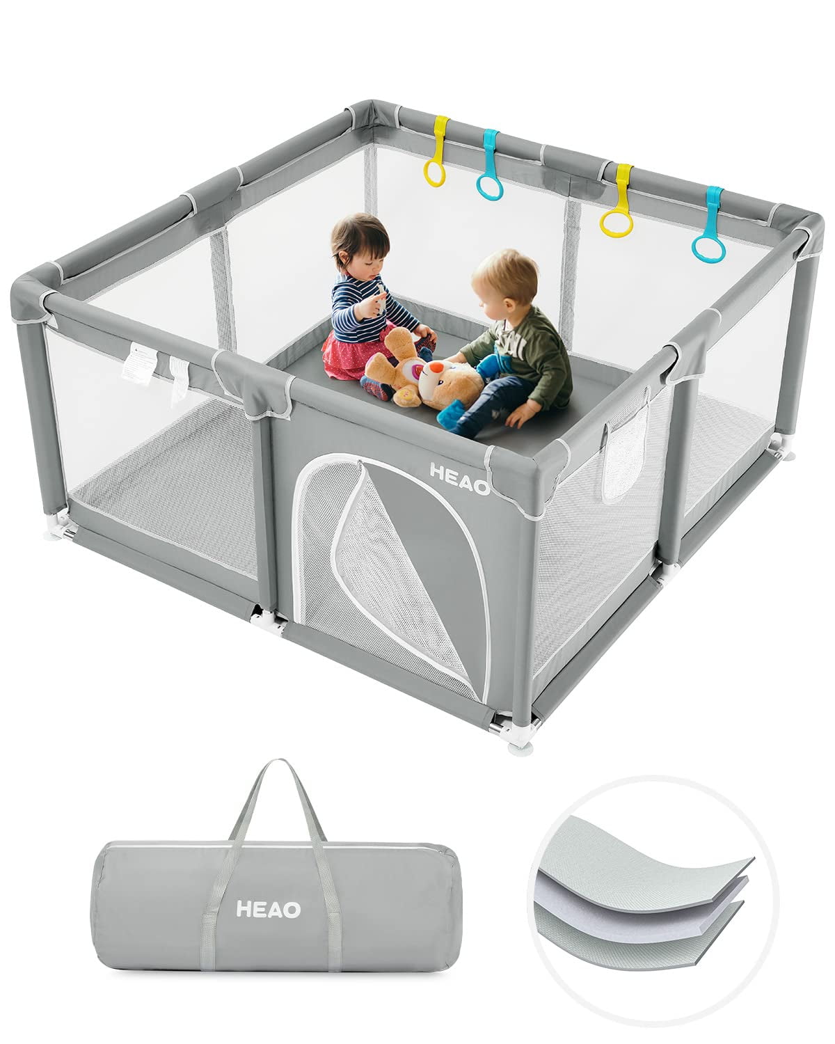 HEAO Baby Playpen for Toddler, Large Baby Playard, Portable Playpen for