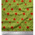 thumbnail image 1 of Soimoi Crepe Silk Fabric Leaves & Strawberry Fruits Printed Fabric 1 Yard 42 Inch Wide, 1 of 3