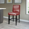 thumbnail image 4 of Home Square 25" Bonded Leather Counter Barstool in Red - Set of 2, 4 of 5
