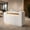 White/Right 62.99"L x 26.02"W x 41.34"H, variant on 86.6" White Modern Reception Desk with Left Counter, Built-in Power Outlets, Lockable Drawers & LED Lights for Office, Salon & Retail