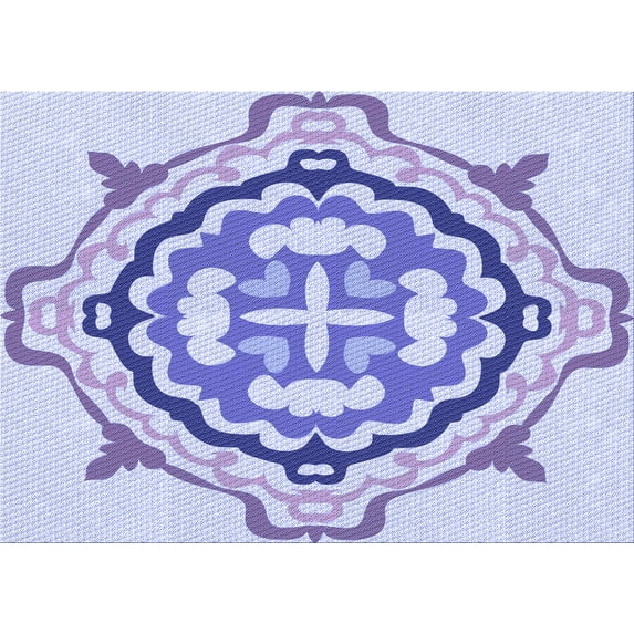 Ahgly Company Indoor Rectangle Patterned Heavenly Blue Area Rugs, 2' x 5'