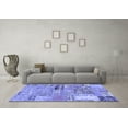 thumbnail image 3 of Ahgly Company Indoor Round Patchwork Blue Transitional Area Rugs, 3' Round, 3 of 4