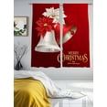 thumbnail image 3 of Christmas Bell Sheer Curtains 72 inches Long, Red White Xmas Bells Poinsettia Floral Modern Light Filtering Sheer Window Curtains Rod Pocket Voile Drapes for Bedroom Living Room, 2 Panels 52"W x 72"L, 3 of 7