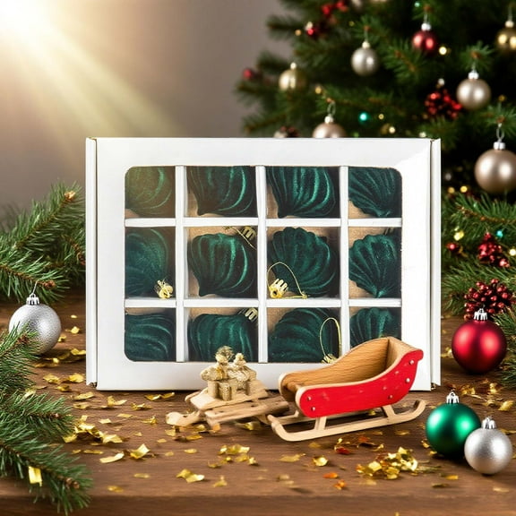 Christmas Decorations By Krebs 3.14" Ornament 12 pcs Commercial Grade Indoor and Outdoor Shatterproof Plastic, Water Resistant Onion Shape Christmas Tree Ornaments Balls Xmas Hanging Ornaments