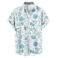 thumbnail image 2 of Mens Casual de Manga Corta Botón Abajo Camisas Turndown Cuello Impreso Blusa de Verano Superior, Pantalones para Hombres Cortos, 2 of 6