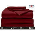 thumbnail image 3 of Split Queen Sheets Sets for Adjustable Bed - 1000-Thread-Count 100% Egyptian Cotton, Sateen Weave 15-Inches Deep Pockets 1000-TC Bedsheet - Burgundy, 3 of 8