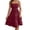 Wine, variant on Womens Dresses Summer Women's Sleeveless Square Neck Tiered Ruffle Smocked Waist Casual Summer Dress Spaghetti Strap Sleeveless Mini Solid Black L