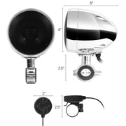 GoHawk AN4 All-in-One Built-in Amplifier 4 Waterproof Bluetooth Motorcycle Stereo Speakers Audio Amp System Harley ATV Chrome