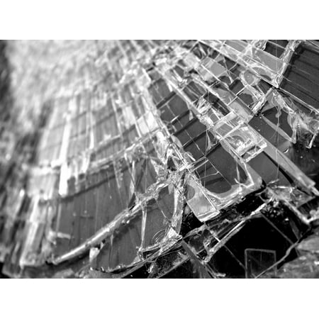 Multi Color Crack Glass - LAMINATED POSTER Broken Window Glass Breakage Glass Cracks Shard Poster Print 24 x 36