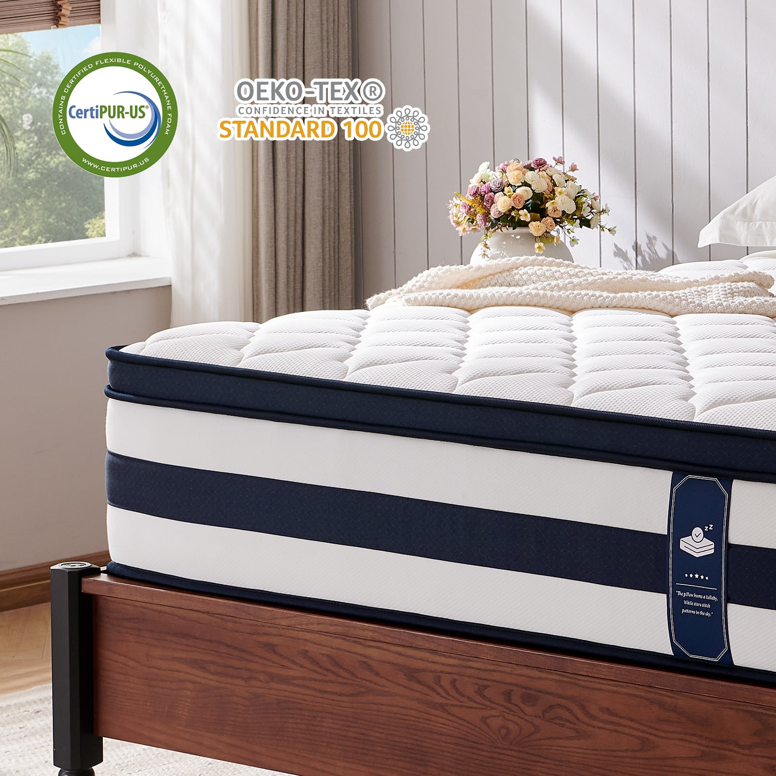 Finslp Full Size Mattress 14 Inch, Gel Memory Foam Sprung Hybrid Mattress, Cooling and Pressure Relief for Breathable Sleep, Medium Plush Feel, 120-Night Home Trial, Apex Collection