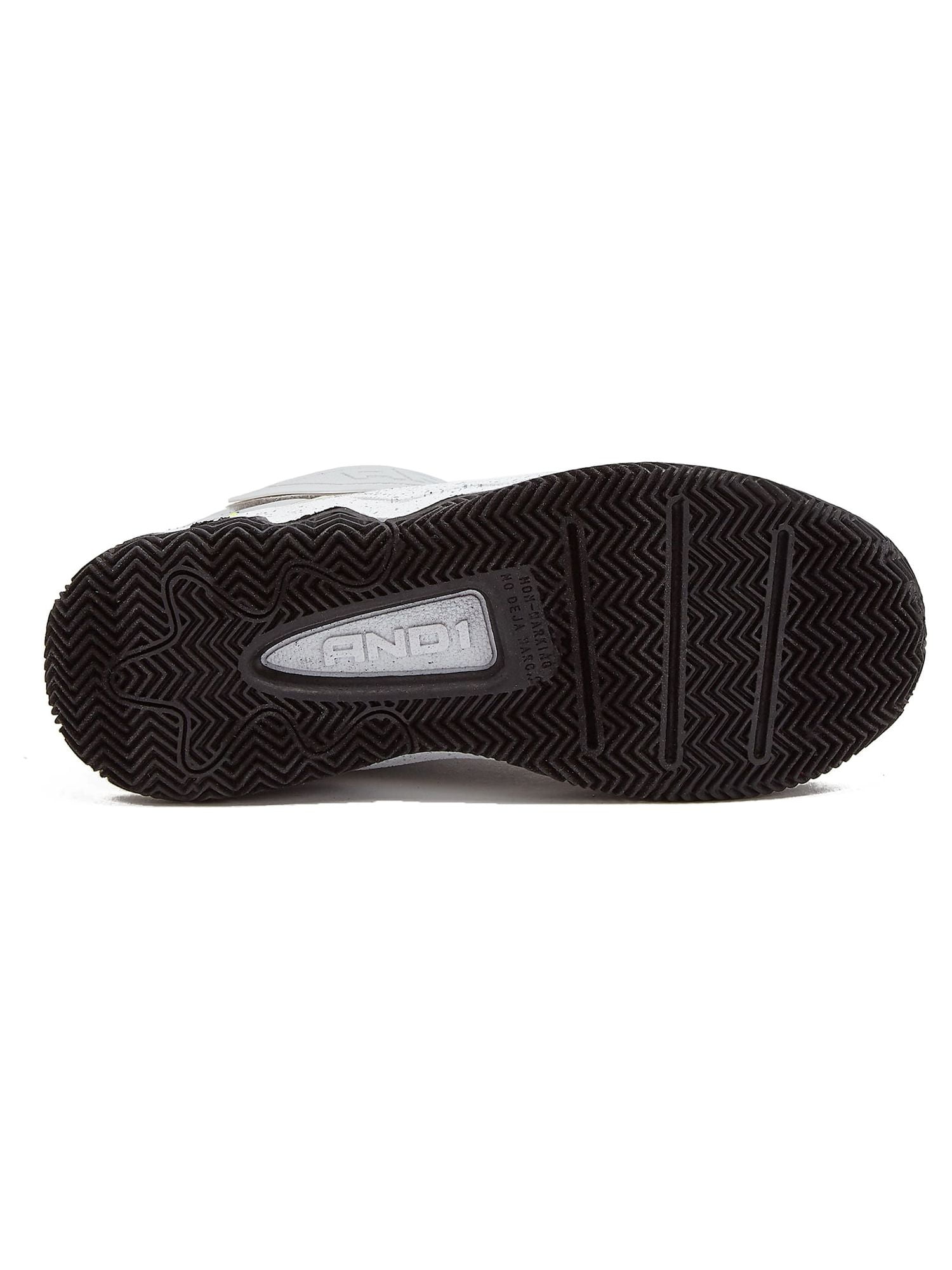 AND1 Unisex Kids Basketball Sneakers, Hook and Loop Strap, Lightweight, Black/White, Sizes 13-6