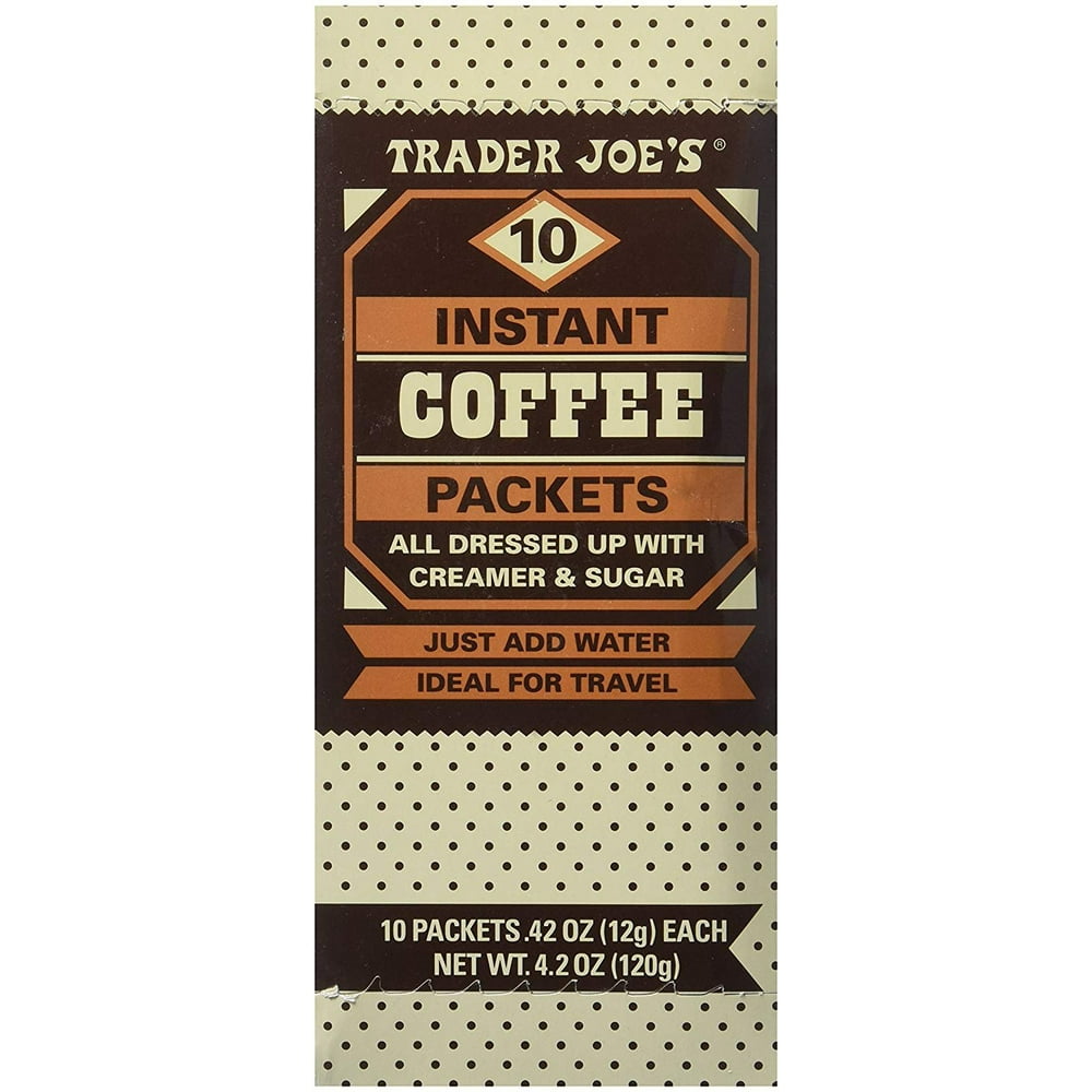 Trader Joe's Instant Coffee Packets with Creamer & Sugar 10 Packets, 4.