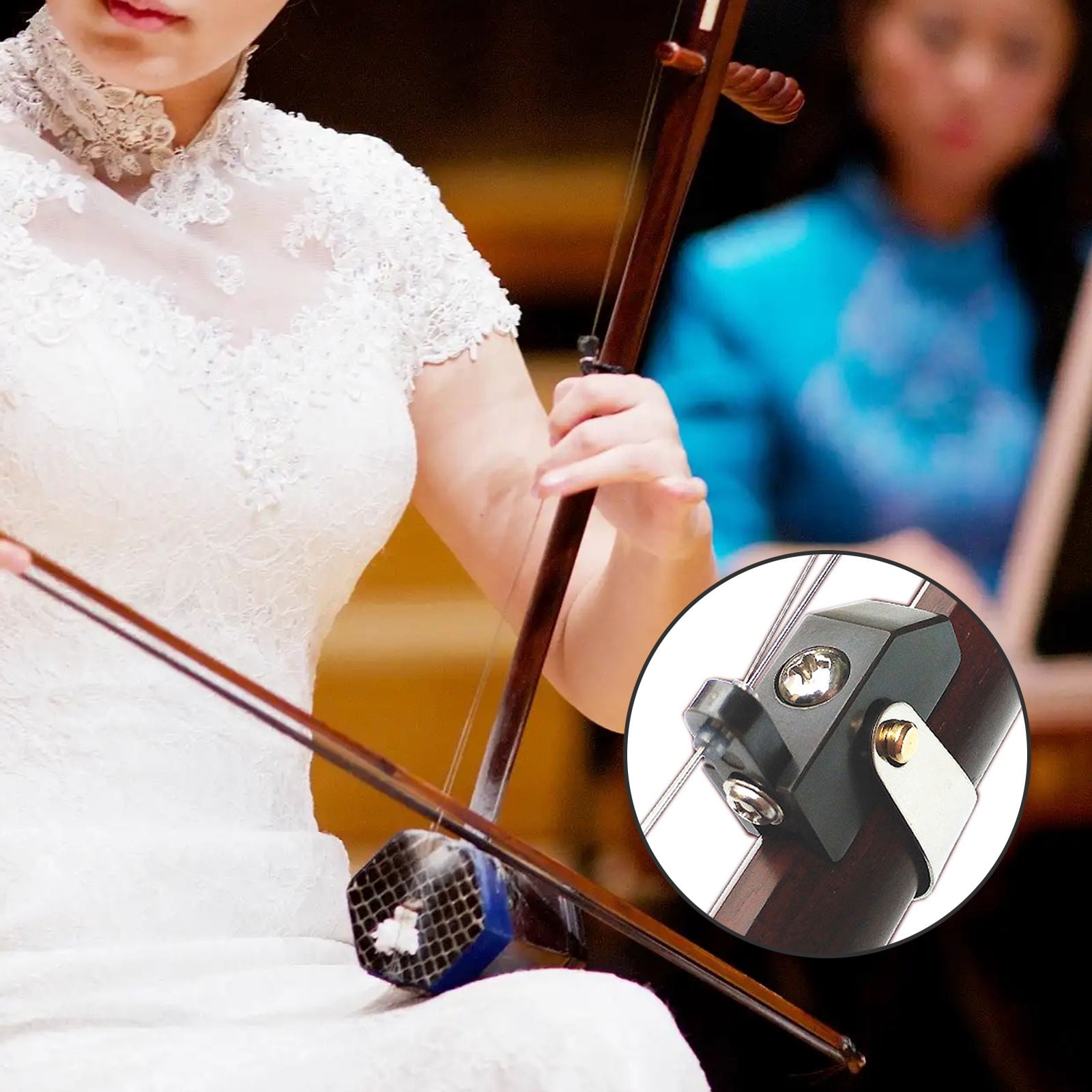 MLINS 2pcs Stainless Steel Erhu Qianjin String Adjuster Replacement Part Erhu Adjuster Professional Fine Tuner
