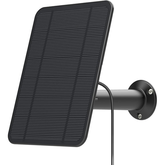 4W 6V Solar Charger for Arlo Pro 3/Pro 4, Ultra/Ultra 2 & Go 2 – IP65-Rated Panel with 13.1 ft Cable and Theft-Resistant Wall Mount（BLACK)