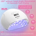 thumbnail image 4 of NAILGIRLS Lámpara de uñas LED UV, luz UV de curado rápido de 150 W para uñas de gel, lámpara de uñas UV profesional 4 ajustes de temporizador con sensor automático, secador de uñas con 36 cuentas de l, 4 of 5