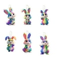 thumbnail image 2 of Tyidzon 6Pc Easter Ornaments, Easter Bunny Car Flat Pendant with Rope Bunny Mini Signs Hanging Spring Decoration for Small Tree Home Indoor, 2 of 9