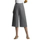 thumbnail image 2 of ICHUANYI Clearance Women's Solid Color Casual Loose Broad Leg Straight Barrel Cotton Linen Capris Pants(Gray, L) ICHUANYI WER2023080812642, 2 of 6
