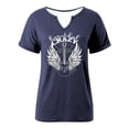 thumbnail image 3 of Trendfront Womens Country Music Tee Beautiful Crazy Guitar Wings Graphic T Shirt V Neck Short Sleeve Concert Tour Casual Tops, 3 of 3